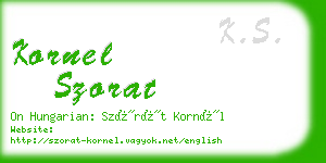 kornel szorat business card